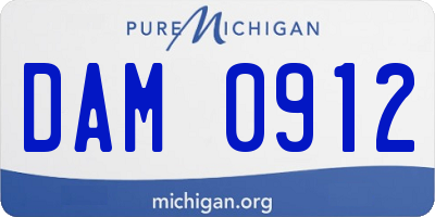 MI license plate DAM0912