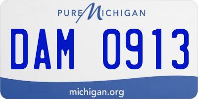MI license plate DAM0913