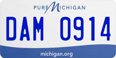 MI license plate DAM0914