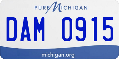 MI license plate DAM0915