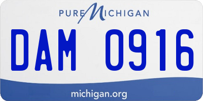 MI license plate DAM0916