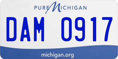 MI license plate DAM0917
