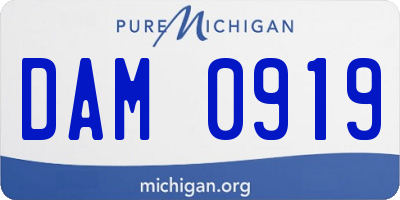 MI license plate DAM0919