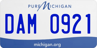 MI license plate DAM0921
