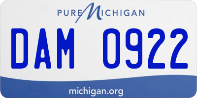 MI license plate DAM0922