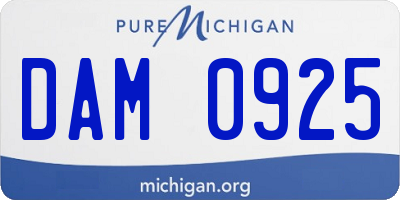 MI license plate DAM0925