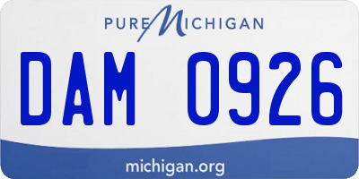MI license plate DAM0926