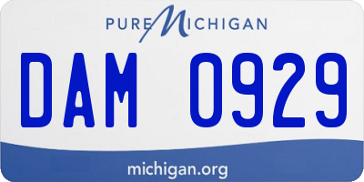 MI license plate DAM0929