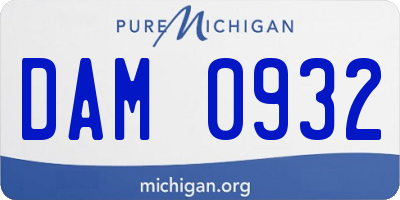 MI license plate DAM0932