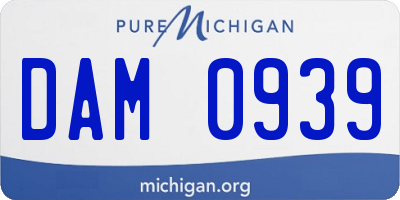 MI license plate DAM0939