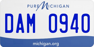 MI license plate DAM0940