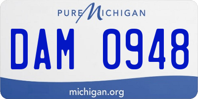 MI license plate DAM0948