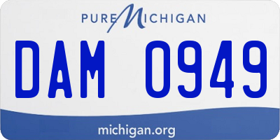 MI license plate DAM0949