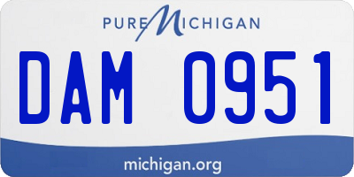 MI license plate DAM0951