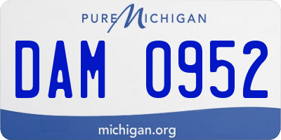 MI license plate DAM0952