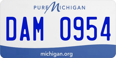 MI license plate DAM0954