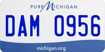 MI license plate DAM0956