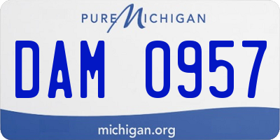 MI license plate DAM0957