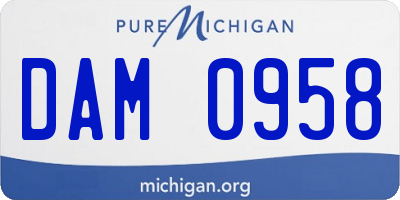 MI license plate DAM0958