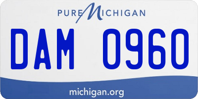 MI license plate DAM0960