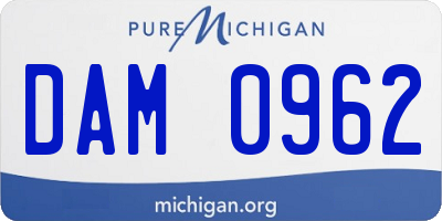 MI license plate DAM0962