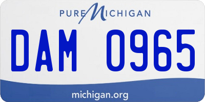 MI license plate DAM0965