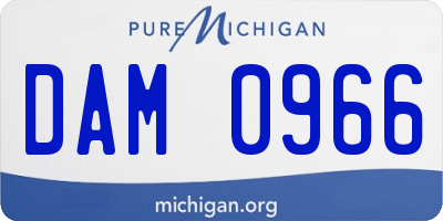 MI license plate DAM0966