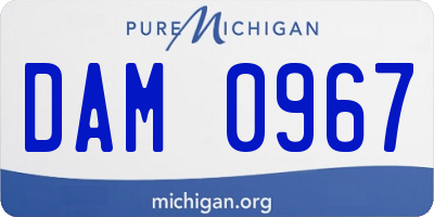 MI license plate DAM0967