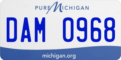 MI license plate DAM0968