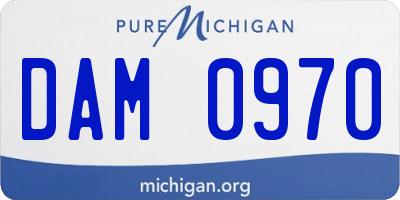 MI license plate DAM0970