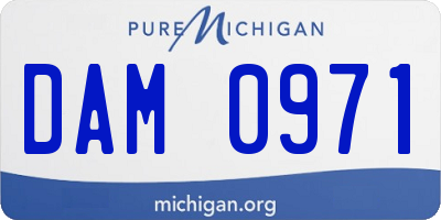 MI license plate DAM0971