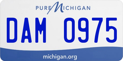 MI license plate DAM0975