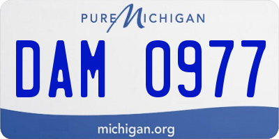 MI license plate DAM0977