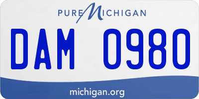 MI license plate DAM0980