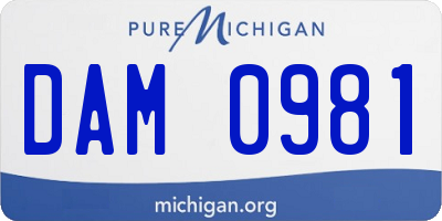 MI license plate DAM0981