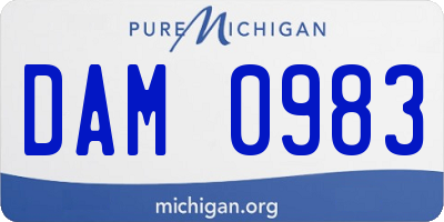 MI license plate DAM0983