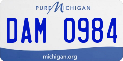 MI license plate DAM0984
