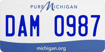 MI license plate DAM0987