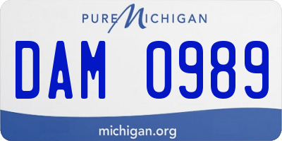 MI license plate DAM0989