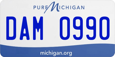 MI license plate DAM0990