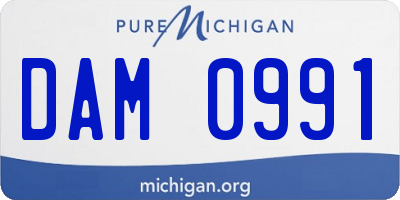 MI license plate DAM0991