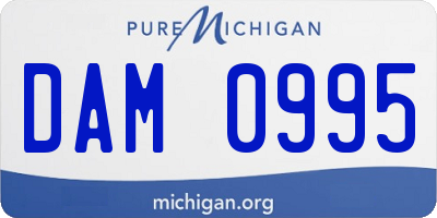 MI license plate DAM0995