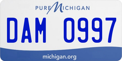 MI license plate DAM0997