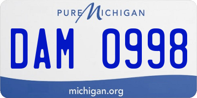 MI license plate DAM0998
