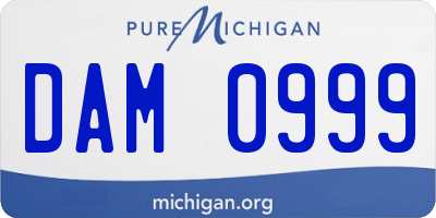 MI license plate DAM0999