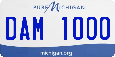 MI license plate DAM1000