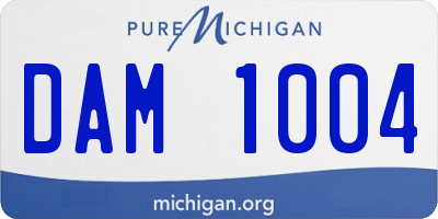 MI license plate DAM1004