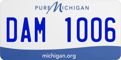 MI license plate DAM1006
