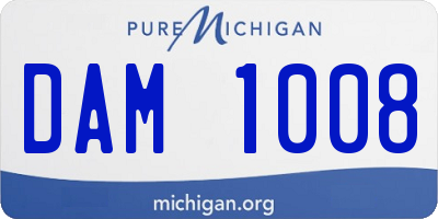 MI license plate DAM1008