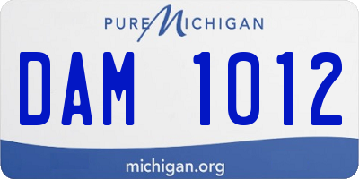 MI license plate DAM1012